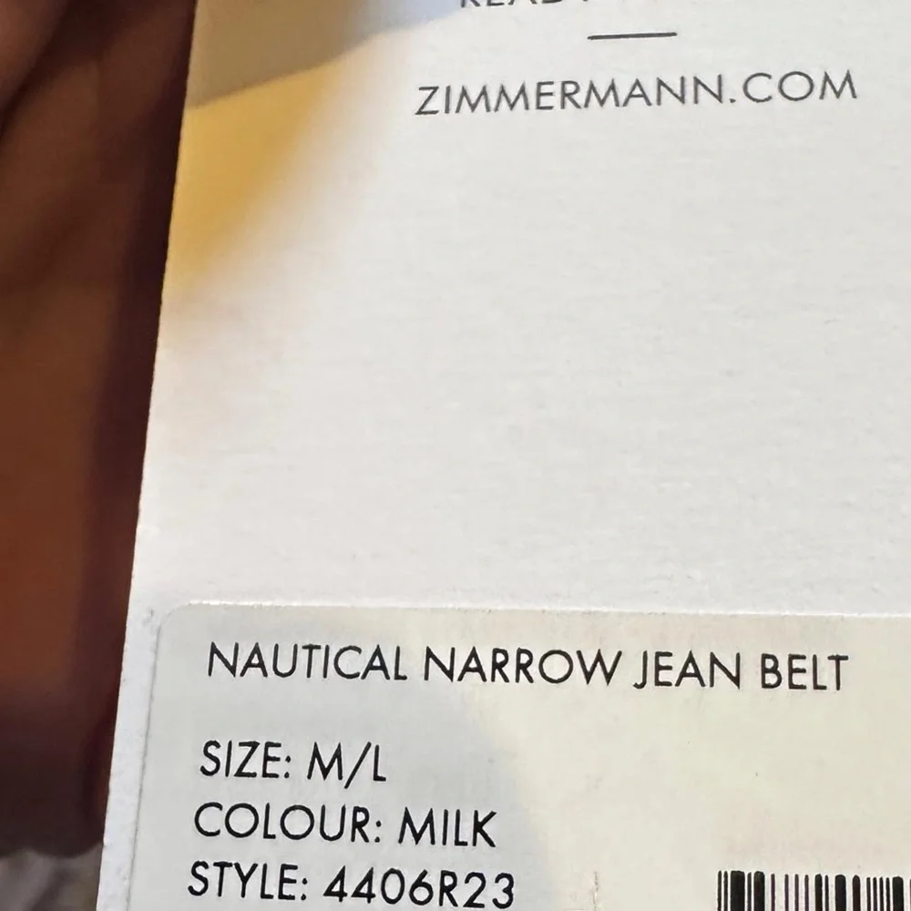 NEW NWT Zimmerman Nautical leather belt M/L
